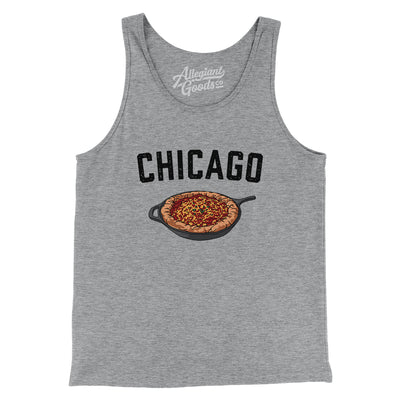 Chicago Style Deep Dish Pizza Men/Unisex Tank Top-Athletic Heather-Allegiant Goods Co. Vintage Sports Apparel