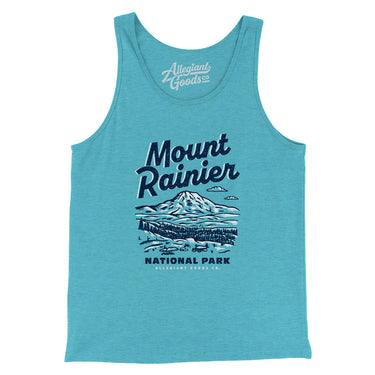 Mount Rainier National Park Men/Unisex Tank Top-Teal-Allegiant Goods Co. Vintage Sports Apparel