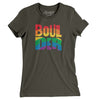 Boulder Colorado Pride Women's T-Shirt-Army-Allegiant Goods Co. Vintage Sports Apparel