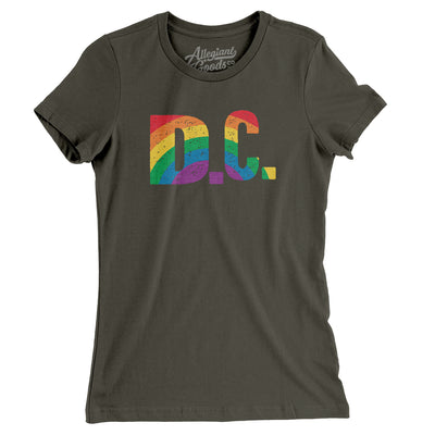 Washington D.C Pride Women's T-Shirt-Army-Allegiant Goods Co. Vintage Sports Apparel