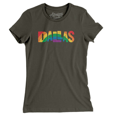 Dallas Texas Pride Women's T-Shirt-Army-Allegiant Goods Co. Vintage Sports Apparel