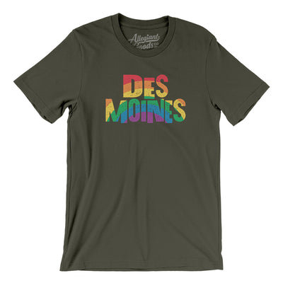 Des Moines Iowa Pride Men/Unisex T-Shirt-Army-Allegiant Goods Co. Vintage Sports Apparel