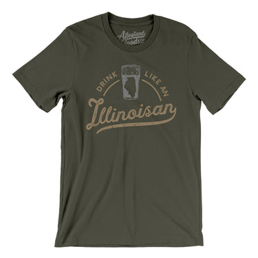 Drink Like an Illinoisan Men/Unisex T-Shirt-Allegiant Goods Co. Vintage Sports Apparel