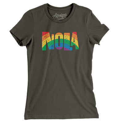 New Orleans Louisiana Pride Women's T-Shirt-Army-Allegiant Goods Co. Vintage Sports Apparel