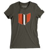 Ohio Helmet Stripes Women's T-Shirt-Allegiant Goods Co. Vintage Sports Apparel