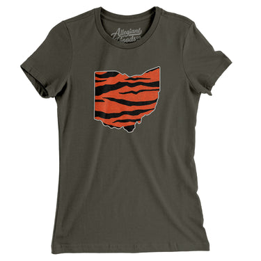 Ohio Tiger Stripes Women's T-Shirt-Allegiant Goods Co. Vintage Sports Apparel