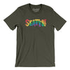 Seattle Washington Pride Men/Unisex T-Shirt-Army-Allegiant Goods Co. Vintage Sports Apparel