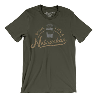 Drink Like a Nebraskan Men/Unisex T-Shirt-Army-Allegiant Goods Co. Vintage Sports Apparel