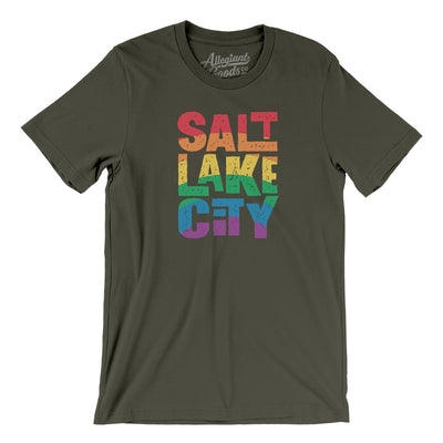 Salt Lake City Pride Men/Unisex T-Shirt-Army-Allegiant Goods Co. Vintage Sports Apparel