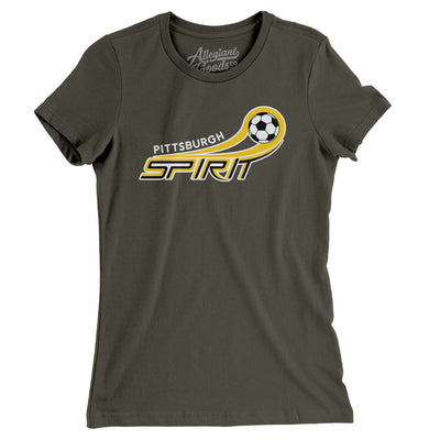 Pittsburgh Spirit Soccer Women's T-Shirt-Army-Allegiant Goods Co. Vintage Sports Apparel