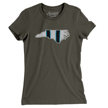 North Carolina Helmet Stripes Women's T-Shirt-Allegiant Goods Co. Vintage Sports Apparel