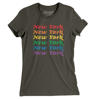 New York Pride Women's T-Shirt-Army-Allegiant Goods Co. Vintage Sports Apparel
