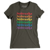 Nebraska Pride Women's T-Shirt-Army-Allegiant Goods Co. Vintage Sports Apparel