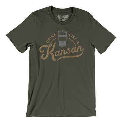 Drink Like a Kansan Men/Unisex T-Shirt-Army-Allegiant Goods Co. Vintage Sports Apparel