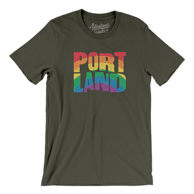 Portland Oregon Pride Men/Unisex T-Shirt-Army-Allegiant Goods Co. Vintage Sports Apparel