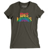 Des Moines Iowa Pride Women's T-Shirt-Army-Allegiant Goods Co. Vintage Sports Apparel