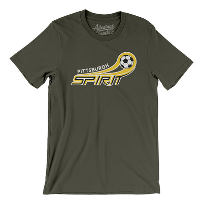 Pittsburgh Spirit Soccer Men/Unisex T-Shirt-Army-Allegiant Goods Co. Vintage Sports Apparel