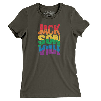 Jacksonville Florida Pride Women's T-Shirt-Army-Allegiant Goods Co. Vintage Sports Apparel