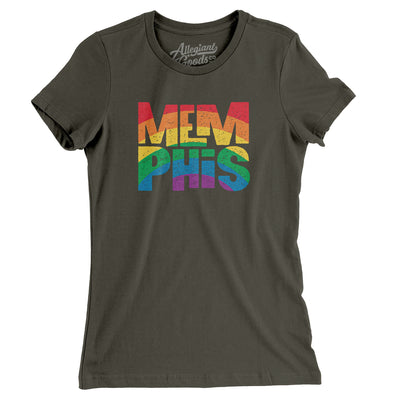 Memphis Tennessee Pride Women's T-Shirt-Army-Allegiant Goods Co. Vintage Sports Apparel