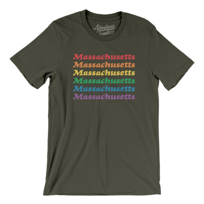 Massachusetts Pride Men/Unisex T-Shirt-Army-Allegiant Goods Co. Vintage Sports Apparel