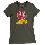 Houston Gamblers Football Women's T-Shirt-Allegiant Goods Co. Vintage Sports Apparel