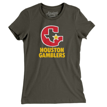 Houston Gamblers Football Women's T-Shirt-Allegiant Goods Co. Vintage Sports Apparel