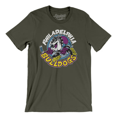 Philadelphia Bulldogs Roller Hockey Men/Unisex T-Shirt-Army-Allegiant Goods Co. Vintage Sports Apparel