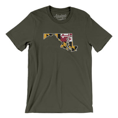 Maryland State Flag Men/Unisex T-Shirt-Army-Allegiant Goods Co. Vintage Sports Apparel