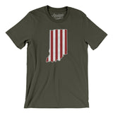 Indiana Hoosier Stripes Men/Unisex T-Shirt-Allegiant Goods Co. Vintage Sports Apparel