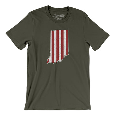 Indiana Hoosier Stripes Men/Unisex T-Shirt-Army-Allegiant Goods Co. Vintage Sports Apparel