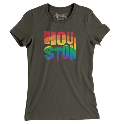 Houston Texas Pride Women's T-Shirt-Army-Allegiant Goods Co. Vintage Sports Apparel