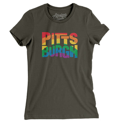 Pittsburgh Pennsylvania Pride Women's T-Shirt-Army-Allegiant Goods Co. Vintage Sports Apparel