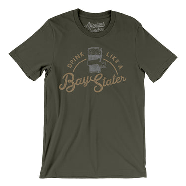 Drink Like a Bay Stater Men/Unisex T-Shirt-Allegiant Goods Co. Vintage Sports Apparel