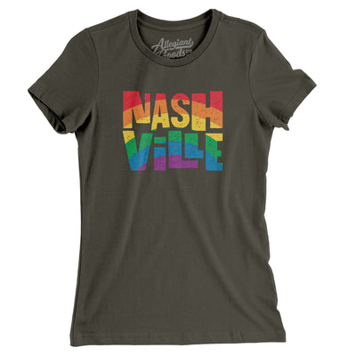 Nashville Tennessee Pride Women's T-Shirt-Army-Allegiant Goods Co. Vintage Sports Apparel
