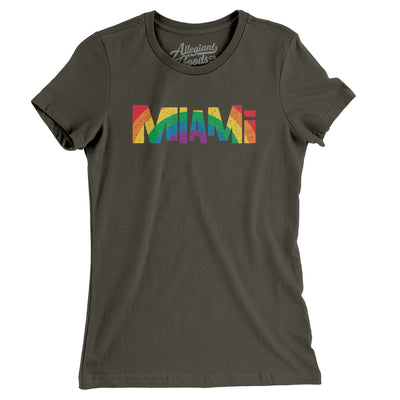 Miami Florida Pride Women's T-Shirt-Army-Allegiant Goods Co. Vintage Sports Apparel