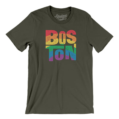 Boston Massachusetts Pride Men/Unisex T-Shirt-Army-Allegiant Goods Co. Vintage Sports Apparel