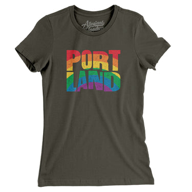 Portland Oregon Pride Women's T-Shirt-Allegiant Goods Co. Vintage Sports Apparel