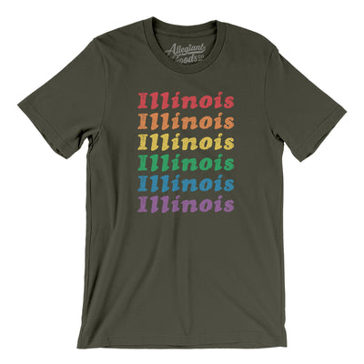 Illinois Pride Men/Unisex T-Shirt-Army-Allegiant Goods Co. Vintage Sports Apparel