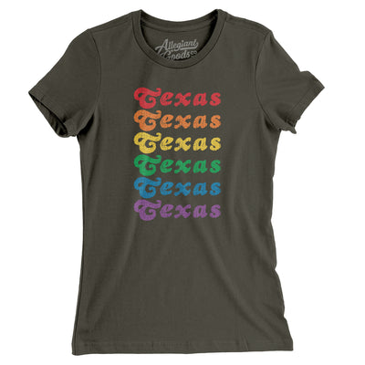 Texas Pride Women's T-Shirt-Army-Allegiant Goods Co. Vintage Sports Apparel