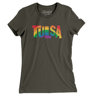 Tulsa Oklahoma Pride Women's T-Shirt-Army-Allegiant Goods Co. Vintage Sports Apparel