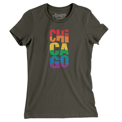 Chicago Illinois Pride Women's T-Shirt-Army-Allegiant Goods Co. Vintage Sports Apparel