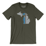 Michigan Helmet Stripes Men/Unisex T-Shirt-Allegiant Goods Co. Vintage Sports Apparel