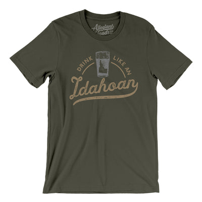 Drink Like an Idahoan Men/Unisex T-Shirt-Army-Allegiant Goods Co. Vintage Sports Apparel
