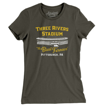 Pittsburgh Three Rivers Stadium Women's T-Shirt-Allegiant Goods Co. Vintage Sports Apparel