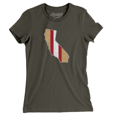 California Helmet Stripes Women's T-Shirt-Allegiant Goods Co. Vintage Sports Apparel