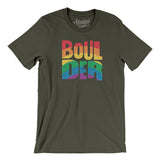 Boulder Colorado Pride Men/Unisex T-Shirt-Allegiant Goods Co. Vintage Sports Apparel