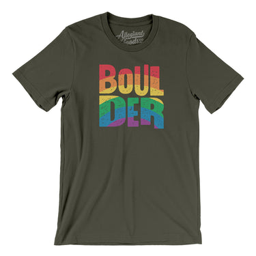 Boulder Colorado Pride Men/Unisex T-Shirt-Allegiant Goods Co. Vintage Sports Apparel