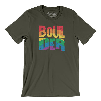 Boulder Colorado Pride Men/Unisex T-Shirt-Army-Allegiant Goods Co. Vintage Sports Apparel