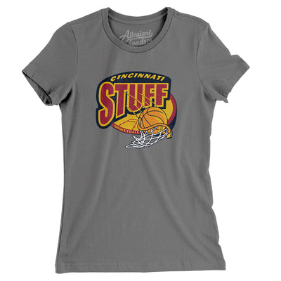 Cincinnati Stuff Basketball Women's T-Shirt-Asphalt-Allegiant Goods Co. Vintage Sports Apparel