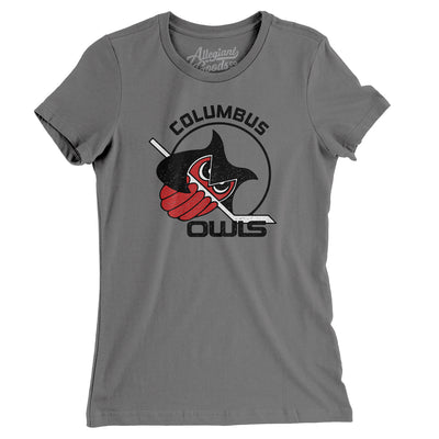 Columbus Owls Hockey Women's T-Shirt-Asphalt-Allegiant Goods Co. Vintage Sports Apparel